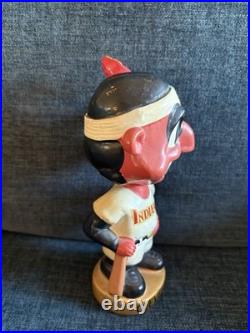 Chief Wahoo Cleveland Indians Vintage 1960s Bobblehead Nodder Gold Base Rare
