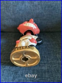 Chief Wahoo Cleveland Indians Vintage 1960s Bobblehead Nodder Gold Base Rare