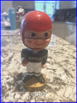 Cincinnati Bengals 1960's Bobble Head Figure NFL Vintage Rare Gold Base Cincinnati Bengals 1960's Bobble Head Figure NFL Vintage Rare Gold Base