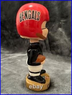 Cincinnati Bengals 1960's Bobble Head Nodder Figure NFL Vintage Rare Gold Base Cincinnati Bengals 1960's Bobble Head Nodder Figure NFL Vintage Rare Gold Base