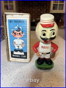 Cincinnati Reds? 1960's VINTAGE Bobblehead Japan RARE Green Square Base NM-MT