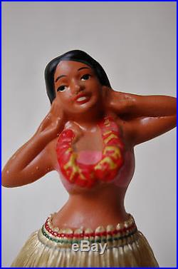 Classic Vintage Hawaiian Girl Dashboard Bobble Head Hula Dancer Doll (Japan)