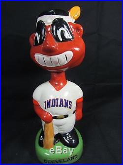Cleveland Indians Chief Wahoo Baseball Bobble Head vintage Nodder Bobblehead