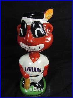 Cleveland Indians Chief Wahoo Baseball Bobble Head vintage Nodder Bobblehead
