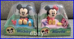 Disney Disneyland Minnie Mickey Mouse Solar Powered Bobble Head Vintage