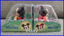 Disney Disneyland Minnie Mickey Mouse Solar Powered Bobble Head Vintage