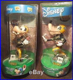 Disney Goofy Bobblehead GB Packers Vintage Wide Reciever & Running Back Rare