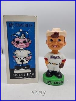 ERROR Original Vintage Texas Rangers Bobblehead With Box Nodder Mascot