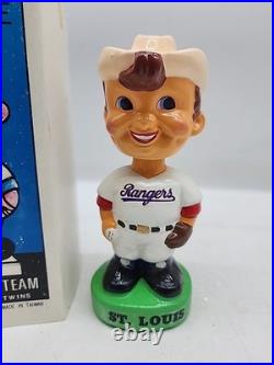 ERROR Original Vintage Texas Rangers Bobblehead With Box Nodder Mascot