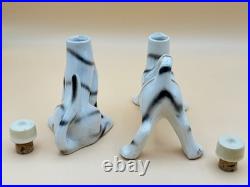 Extremely Rare Vintage Cat Bobble Head Salt Pepper Oil & Vinegar Cruet Set Japan