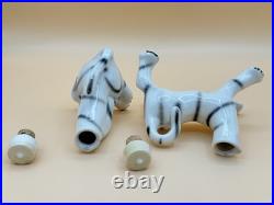 Extremely Rare Vintage Cat Bobble Head Salt Pepper Oil & Vinegar Cruet Set Japan