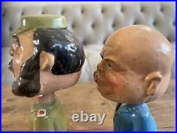 Fidel Castro Nikita Kruschev Kissin Kuzzins Bobble Heads Vintage Estate Sale