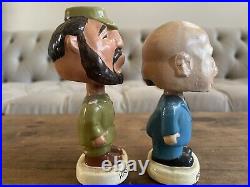 Fidel Castro Nikita Kruschev Kissin Kuzzins Bobble Heads Vintage Estate Sale