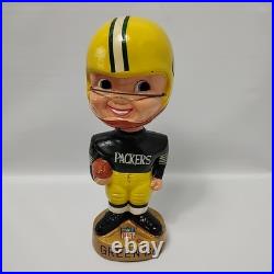 Green Bay Packers 1960s NFL Vintage Bobble Head Gold Base With Sticker