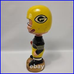 Green Bay Packers 1960s NFL Vintage Bobble Head Gold Base With Sticker