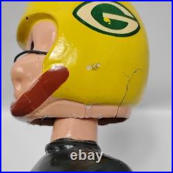Green Bay Packers 1960s NFL Vintage Bobble Head Gold Base With Sticker