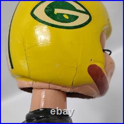 Green Bay Packers 1960s NFL Vintage Bobble Head Gold Base With Sticker