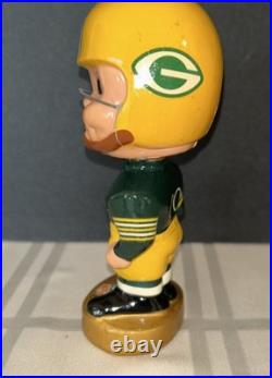 Green Bay Packers 1967 Vintage Bobble Head Nodder Gold Base, Japan