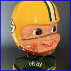 Green Bay Packers 1967 Vintage Bobble Head Nodder Gold Base, Japan