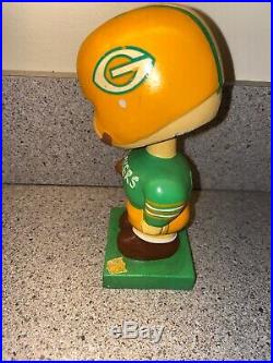 Green Bay Packers Vintage Green Square Base Bobble Head Doll. Good Cond 1960s