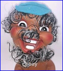 HAPPY GUY IN ORIGINAL BOX bobblehead Laughing Guy Hair Black Vintage 60s TESTED