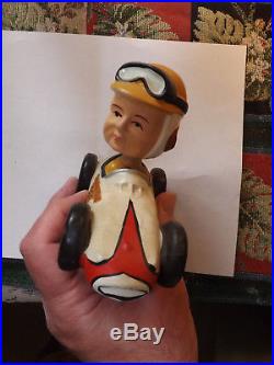 Indianapolis 500 Racer Vintage 1960's Bobbing Head Doll Nodder! Extremely rare