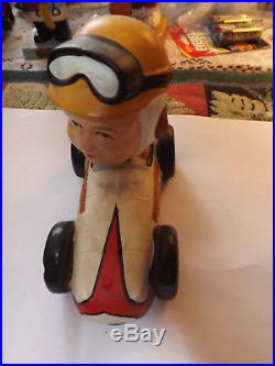 Indianapolis 500 Racer Vintage 1960's Bobbing Head Doll Nodder! Extremely rare