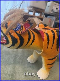 Japanese Vintage Kurashiki Hariko Bobblehead Tiger Paper Mache Figurine 30Yrs