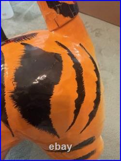 Japanese Vintage Kurashiki Hariko Bobblehead Tiger Paper Mache Figurine 30Yrs