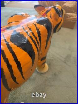 Japanese Vintage Kurashiki Hariko Bobblehead Tiger Paper Mache Figurine 30Yrs