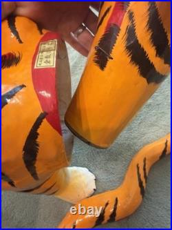Japanese Vintage Kurashiki Hariko Bobblehead Tiger Paper Mache Figurine 30Yrs