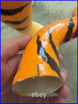 Japanese Vintage Kurashiki Hariko Bobblehead Tiger Paper Mache Figurine 30Yrs