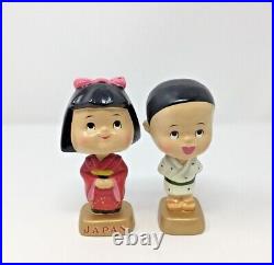 KISSING MASCOTS HAPPY KIDS Vintage Bobblehead Set JAPAN in Box RARE