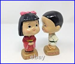 KISSING MASCOTS HAPPY KIDS Vintage Bobblehead Set JAPAN in Box RARE
