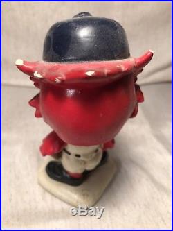 L@@K Vintage St. Louis Cardinals Bobblehead Mascot White Base Nodder Japan 1960