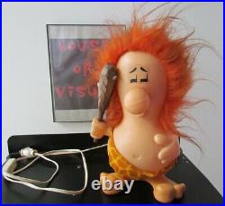 Linea Zero Circus Punk Table-top Lamp Vintage 1970s Caveman withBilly Club/OG cord