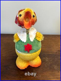 Lot 3 Vintage Nodder Candy Containers West Germany Paper Mache Bunny Chicks MCM