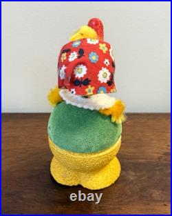 Lot 3 Vintage Nodder Candy Containers West Germany Paper Mache Bunny Chicks MCM