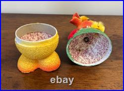 Lot 3 Vintage Nodder Candy Containers West Germany Paper Mache Bunny Chicks MCM