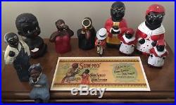 Lot Of Vintage Assorted Black Figurines Some Bobble Heads. Great Coll