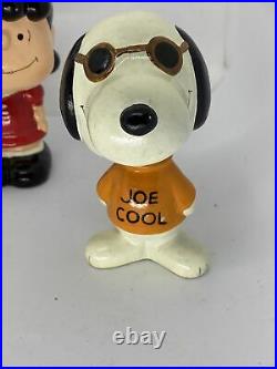 Lot of 3 Vintage Bobblehead Nodders Peanuts Snoopy Joe Cool, Charlie Brown, Lucy