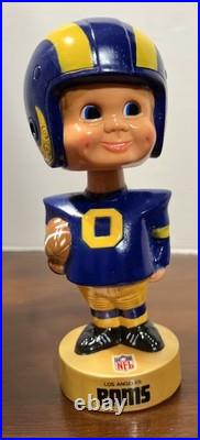 Lot of 4 VTG NFL & MLB BOBBLE HEADS 70's Hank Aaron RAMS Brewers Bears. BR
