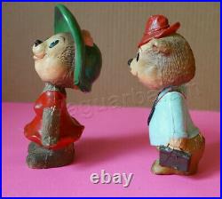 Mexican Bear Couple Bobblehead Plastiversal Toys 1950s Made in Mexico RARE