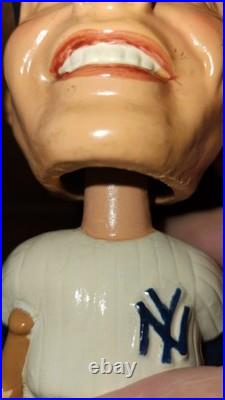 Mickey Mantle Square Whit Base Baseball Nodder Bobblehead Original Vintage
