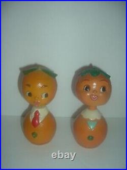 Mr. & Miss Florida Oranges Vintage Souvenir Bobble Heads