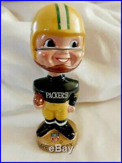 NOS Vintage 1960's NFL BOBBLEHEAD NODDER Green Bay Packers in Box