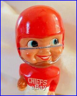 NOS Vintage 1960's NFL BOBBLEHEAD NODDER in BOX Kansas City Chiefs KC