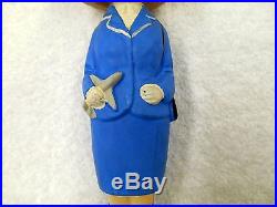 Napcoware Suzy Smart United Airlines Stewardess Bobble Head Doll Bobblehead Vtg