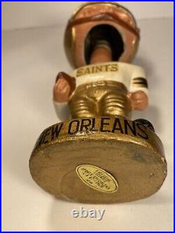 New Orleans Saints 1960s NFL Football Bobblehead Figure Gold Helmet Vintage Orig