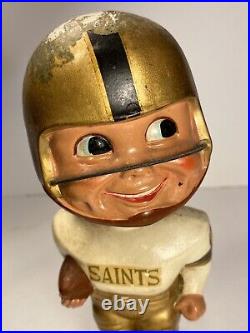 New Orleans Saints 1960s NFL Football Bobblehead Figure Gold Helmet Vintage Orig